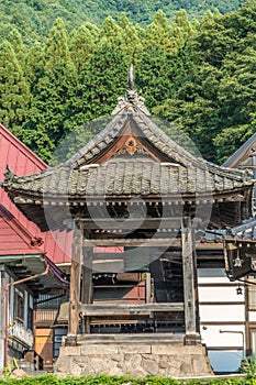 Bellfry of gansho-in buddhist temple in Obuse village å°å¸ƒæ–½, Nagano Prefecture, Japan